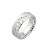 Platinum Wedding Band with 5 Diamond Stones